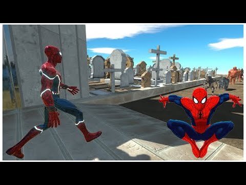 SPIDER MAN GRAVEYARD DEATH RUN - Animal Revolt Battle Simulator