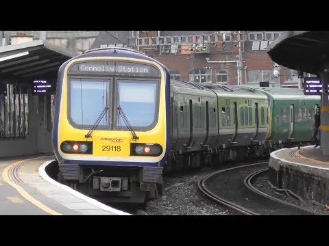 Irish Rail 29000 Class Commuter Train Departing Tara Street Station, Dublin