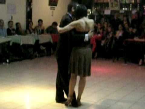  Cristina Sosa  and  Daniel Nacucchio  are  dancing  to  the  tango  "  Fruta Amarga  "