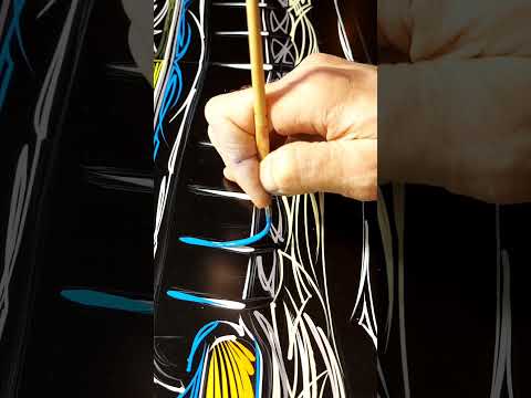 Kustom Chevy pinstripe portrait #brush #calligraphy #freehand #handpainted #pinstriping #hotrod