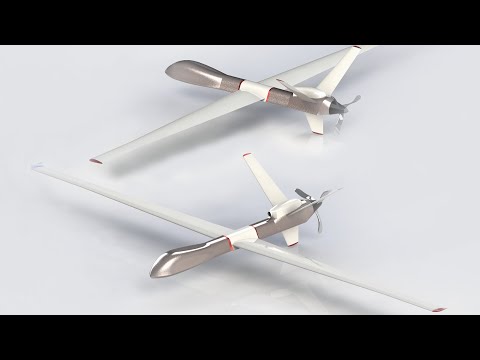 How To Design UAV Fixed Wing Atomics MQ-9 Reaper Model With SolidWorks Software " Free File"