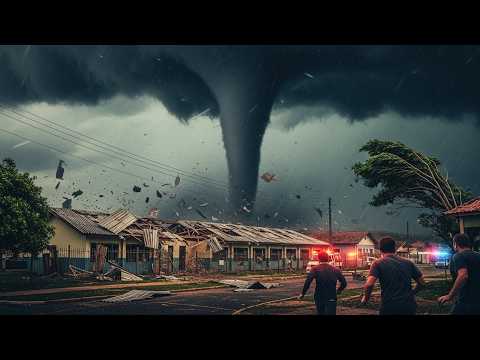 TORNADO atinge Farroupilha – RS! VENTOS DESTRUTIVOS acima de 100 km/h devastam casas e escolas