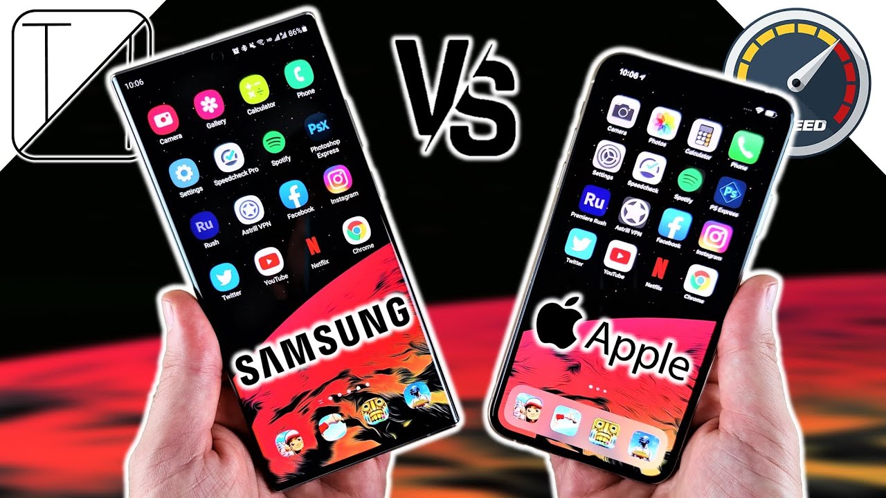 Samsung Galaxy Note 20 Ultra vs iPhone 11 Pro Max Speed Test