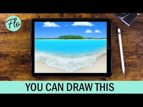 YOU Can Draw This BEACH in PROCREATE | easy landscape drawing tutorial