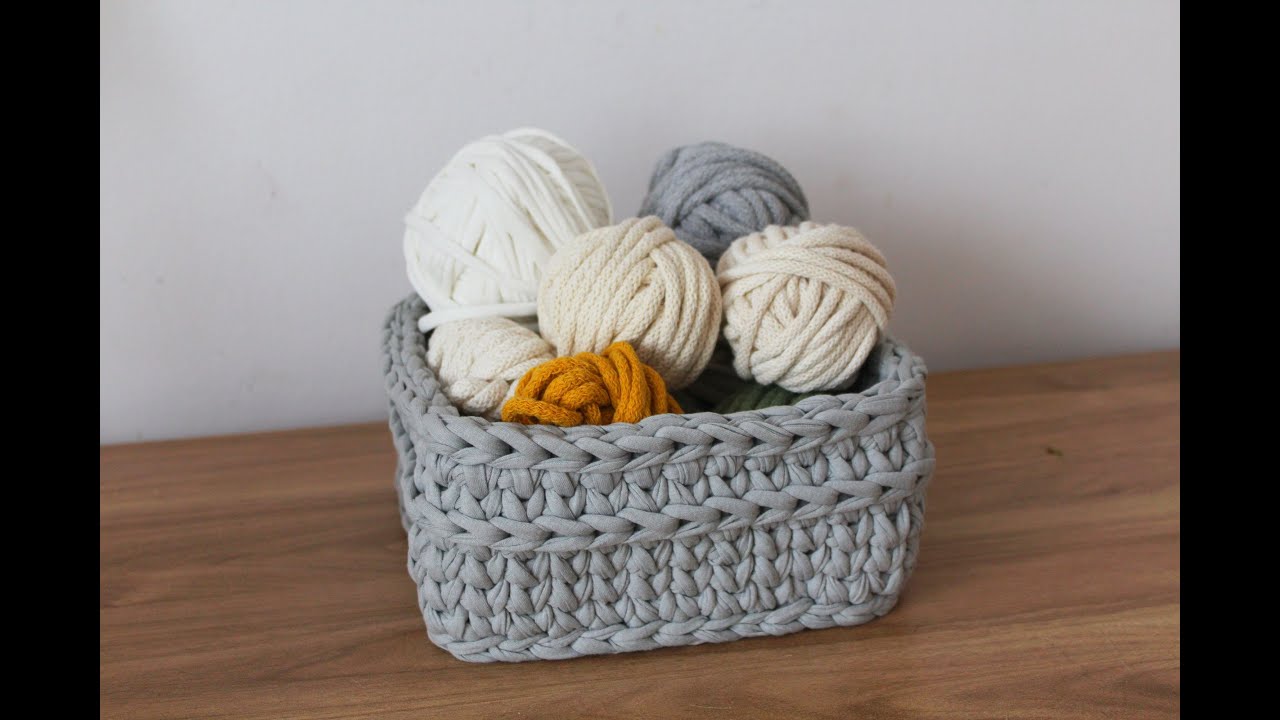 Crochet square basket tutorial. Koszyk na szydełku kwadratowy.
