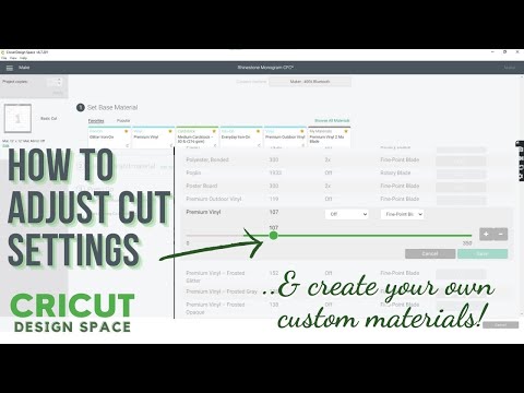 How to Adjust Blade Pressure and Material Settings on Cricut Cutting Machine