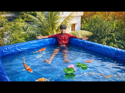 Turning Our Terrace Into An  SWIMMING Pool😱🦈/JENISH KJ