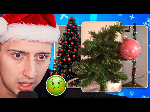 REACCIONANDO A ÁRBOLES DE NAVIDAD DE SEGUIDORES 🎄 *muy tercermundista 🥵*