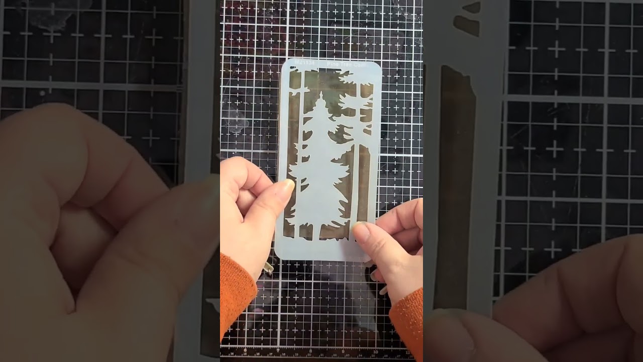 Monoprint Mondays featuring the Pine Tree Center stencil