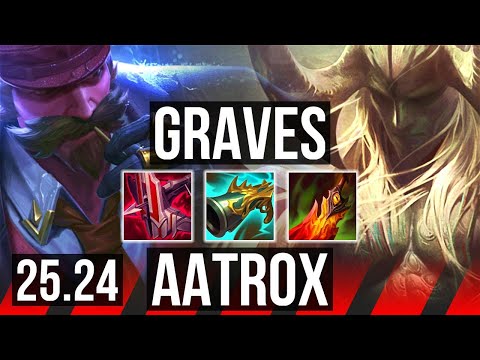 GRAVES vs AATROX (TOP) | 60K damage, Good KDA: 22/5/12, 4k gold comeback | KR Diamond | 25.24