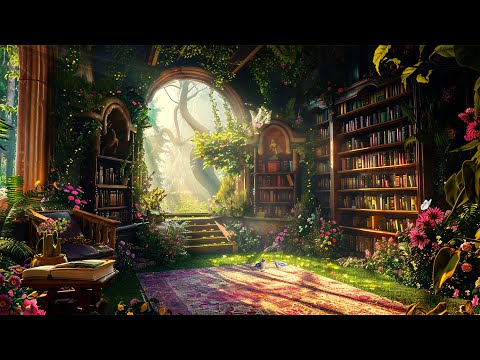 Enchanted Fantasy Magic Library 📚 Magical Forest Music & Ambience | Relieve Stress, Study or Work
