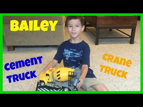 Bailey’s Cement Truck and Crane Toy Review