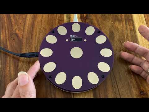 MIDIPan: purple version with audio out. A touch-sensitive tongue-drum / handpan-like MIDI controller with looper image 3