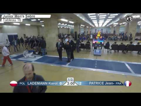 FE M S Individual Juniors Plovdiv BUL ZC Europe 2017 T16 06 blue LADEMANN POL vs PATRICE FRA