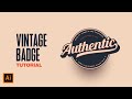 Vintage Badge Logo Design Tutorial Adobe Illustrator CC