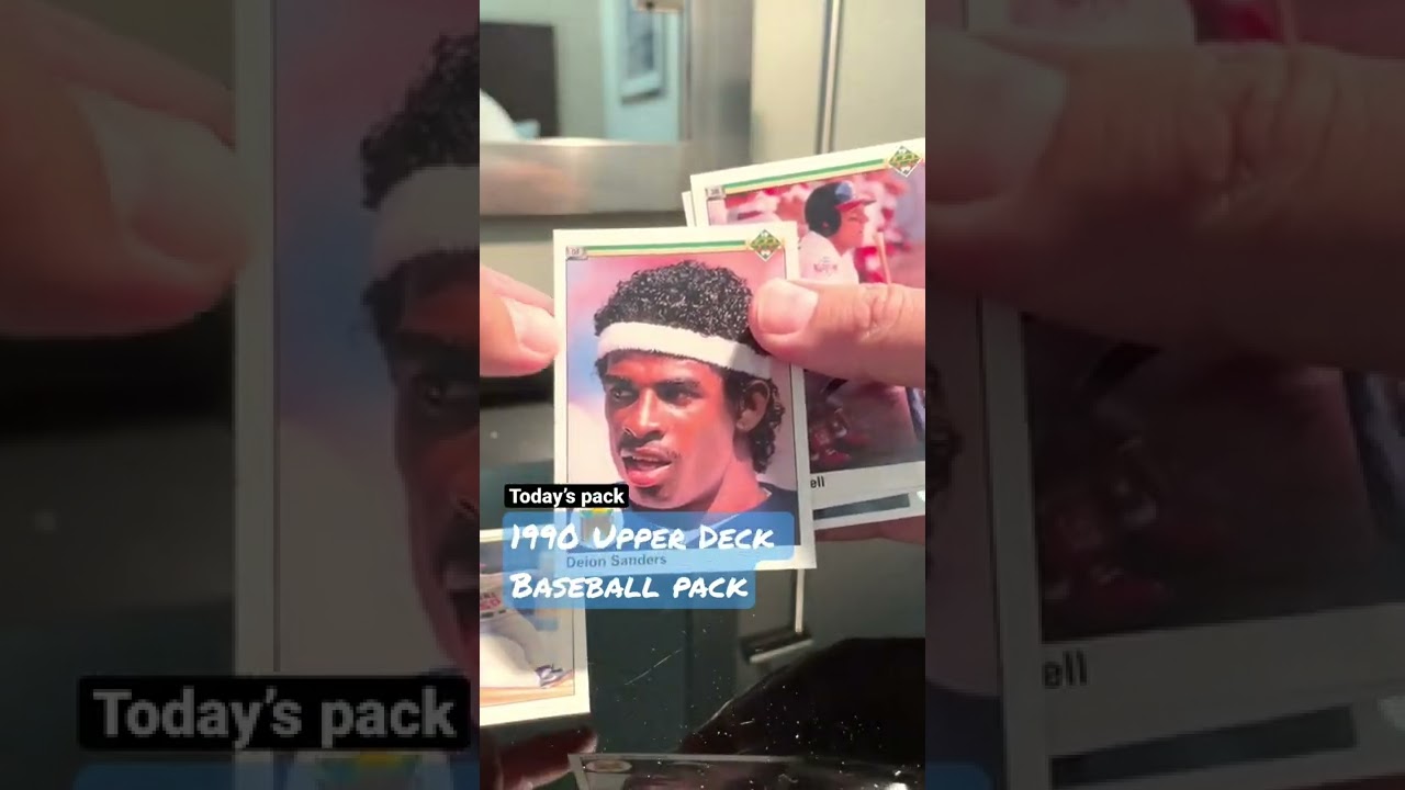 Hitting a Deion Sanders rookie card in a pack of 1990 Upper Deck Baseball