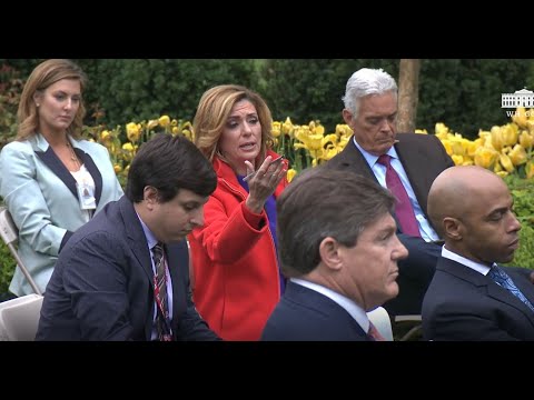 Trump & team on 4/14/2020 held a press briefing & talked to reporters about coronavirus