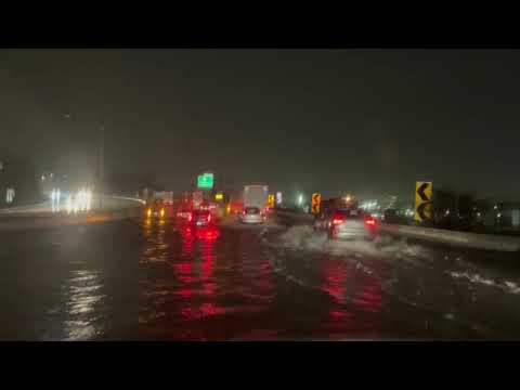 Flooding on Interstate 95 in Providence, Rhode Island