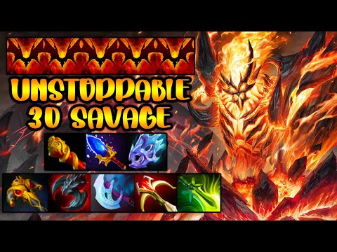 UNSTOPPABLE 30 SAVAGE - SHADOW FIEND - THE MOST INSANE TEAM FIGHT - DOTA2 GAMEPLAY