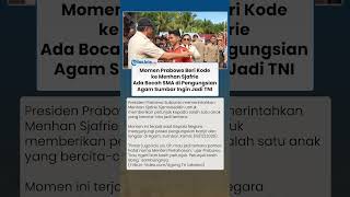 Prabowo Langsung Beri Kode Menhan Sjafrie seusai Bocah SMA di Pengungsian Agam Ingin Jadi TNI