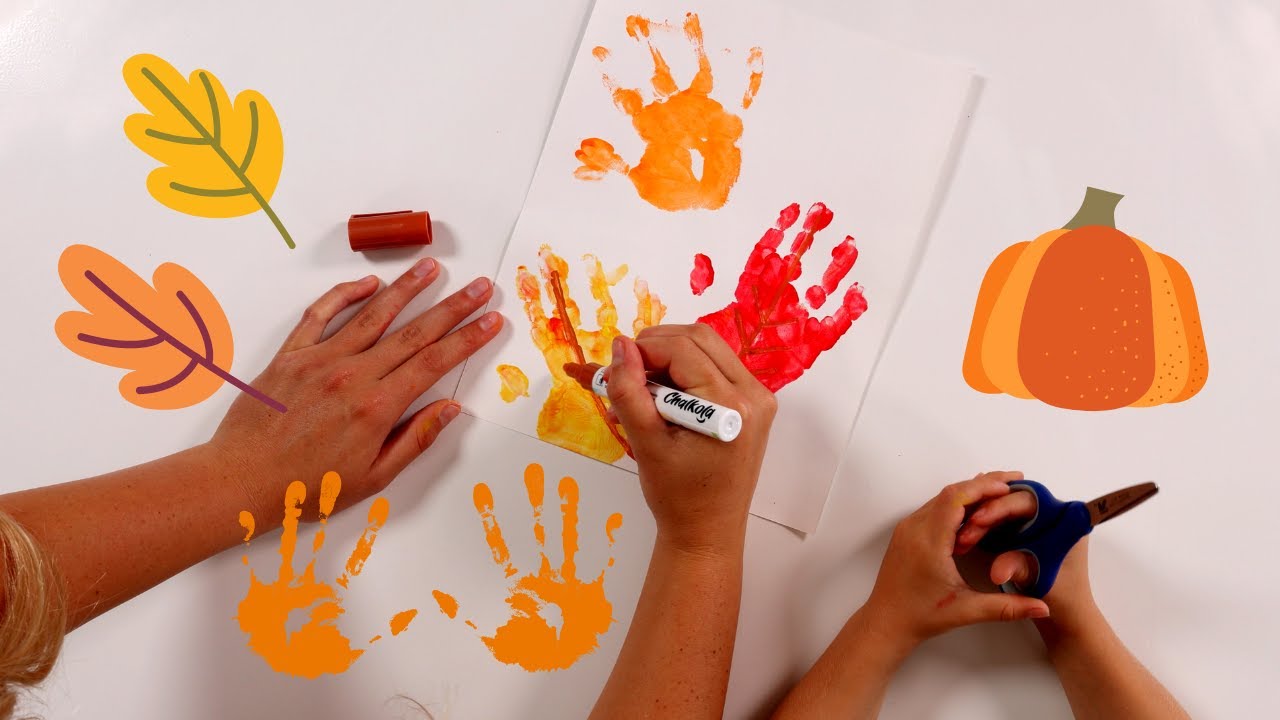 How To Make Fall Leaf Handprints | Easy Fall Craft Idea | Fall 2022 Toddler Activities