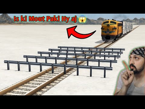 Trains Vs Numerous Guardrails - BeamNG.Drive