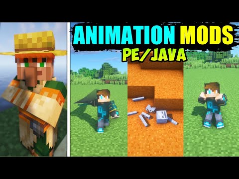 Top 6 Mobs ANIMATION Mods | Player animation mod minecraft | Top 6 Mods Hindi