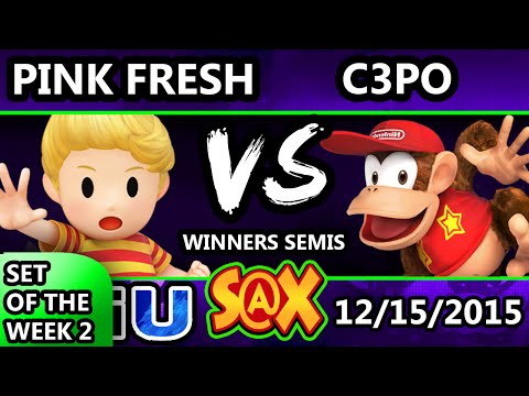S@X 128 - Pink Fresh (Lucas) Vs. OW TGUG | C3PO (Diddy Kong) SSB4 WS - Smash Wii U - Smash 4