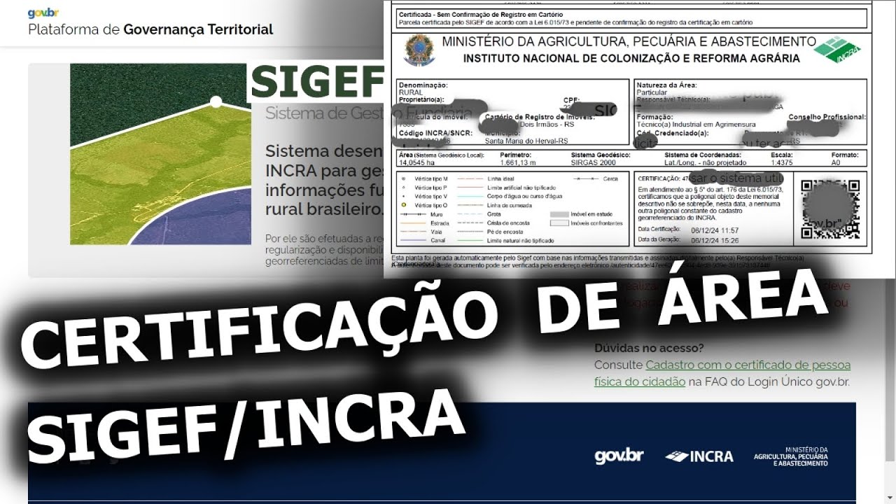 CERTIFICAÇÃO NO INCRA/SIGEF O QUE NINGUÉM DE CONTA A RESPEITO