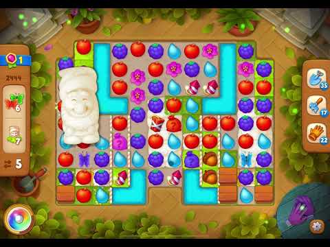 GardenScapes Level 2444 no boosters (16 moves)