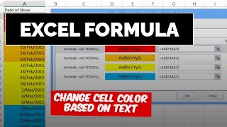 Excel Formula to Change Cell Color Based on Text