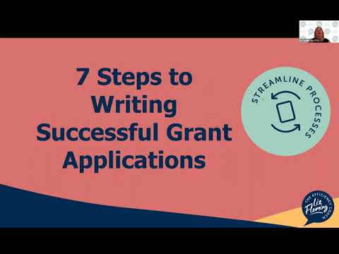 Online Workshop: 7 Steps to Writing Successful Grant Applications - Liz Fleming The Efficiency Coach