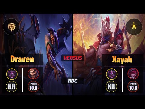 Master DRAVEN [Press the Attack] (ADC) VS  XAYAH - Master KR Patch 10.8