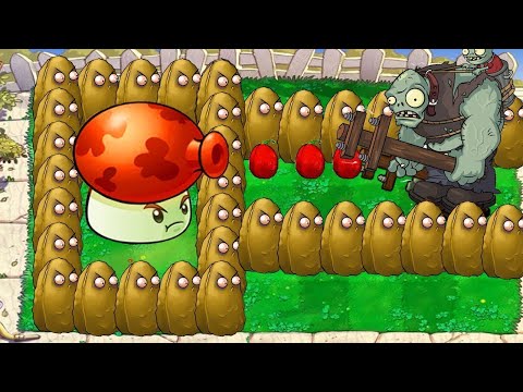 99 Fume Shroom vs 99 Scaredy shroom vs Gargantuar - Plants vs Zombies Hack