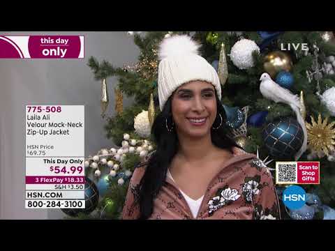 Laila Ali Stretch Velour MockNeck ZipUp Jacket