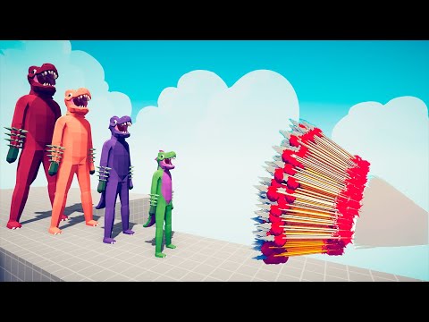 4x DIFFERENT SIZE OF T-REX vs EVERY GOOD - Totally Accurate Battle Simulator TABS