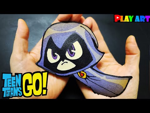 Pancake art Teen Titans Go! Raven, 팬케이크아트 틴타이탄즈 Go! 레이븐, Making Teen Titans Go! Raven