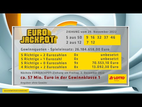 WERBUNG - EUROJACKPOT vom 29. November 2022