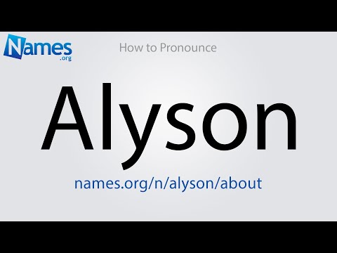 Part of a video titled How to Pronounce Alyson - YouTube