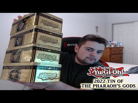 NEW Opening!  4x 2022 TIN OF THE PHARAOH'S GODS Mega Tin Unboxing!  New Cards and Amazing Reprints!