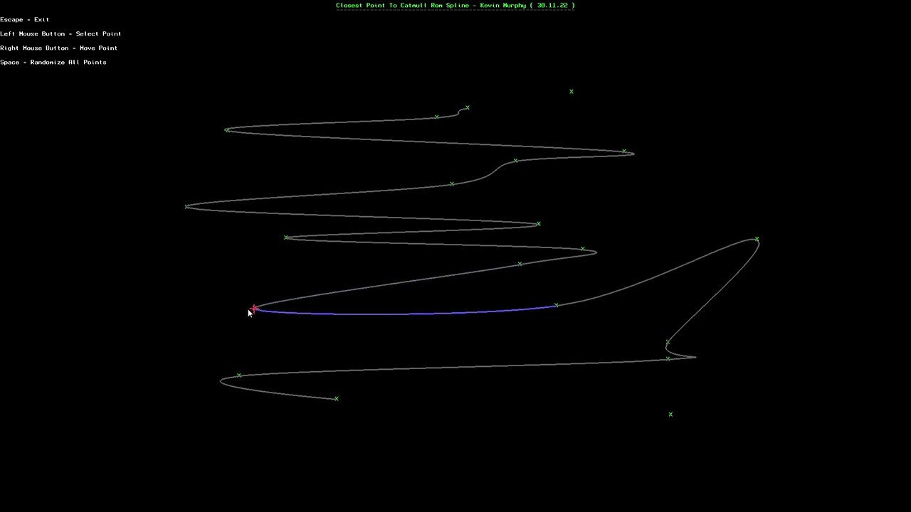 Closest Point On A Catmull Rom Spline - Source Code And Demo