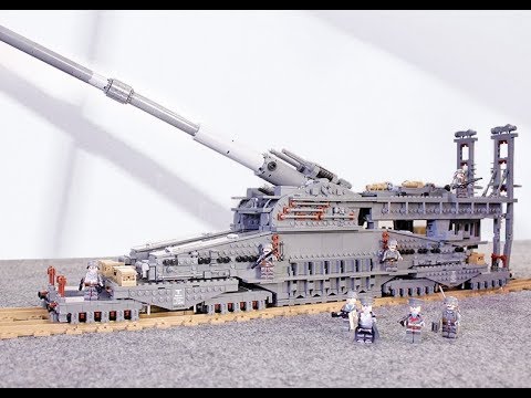 1:72 WWII German "Schwerer Gustav" Heavy Gustav Dora Railway Gun Scale Model Building Blocks