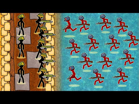 Endless WWI BEACH INVASION in NEW Stickman Trenches Battle Simulator!