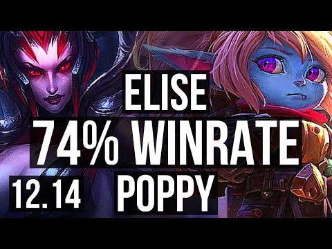 ELISE vs POPPY (JNG) | 74% winrate, 5/2/6 | KR Grandmaster | 12.14