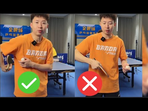 Zhang Jike & Fang Bo teach you the coolest serve！—— reverse sidespin serve!