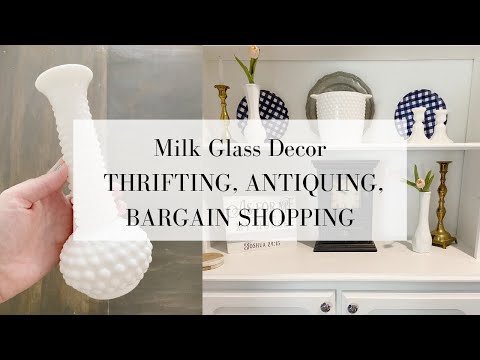 Milk Glass Decor for Built-in Shelves | Milk Glass Decor Ideas