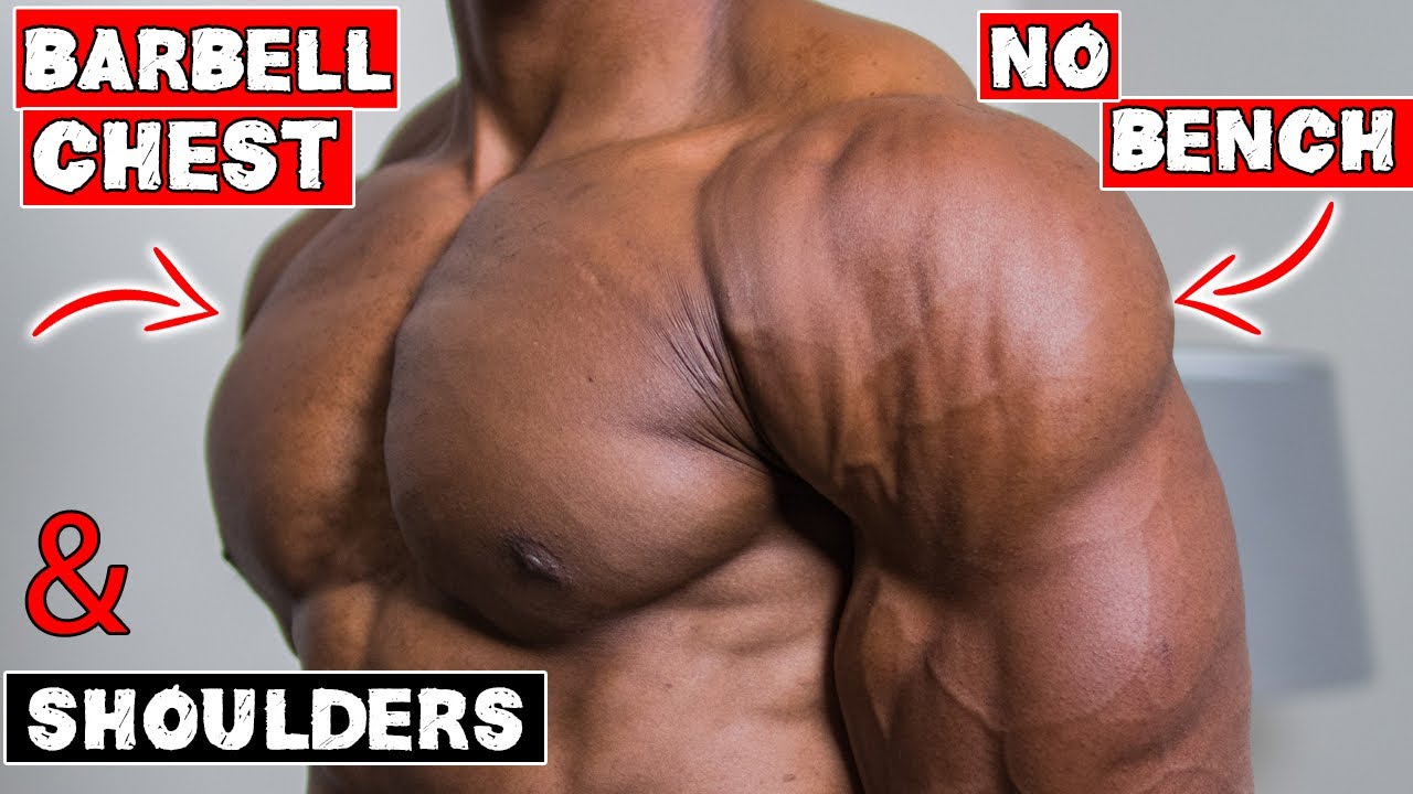 BARBELL CHEST AND SHOULDER WORKOUT AT HOME | NO BENCH OR RACK NEEDED!