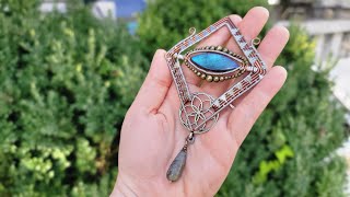 Herringbone Eye in Diamond Wire Wrap Talisman
