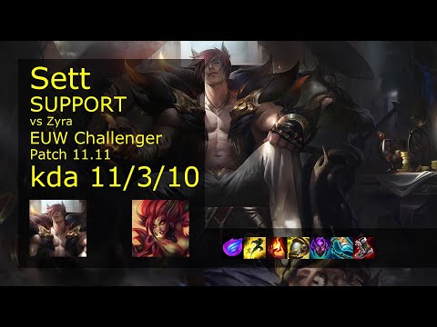 Sett Support vs Zyra - EUW Challenger 11/3/10 Patch 11.11 Gameplay
