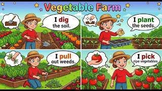 My Vegetable Farm | Learn English with Mom 🌱 | English for Beginners | Speaking Practice #english